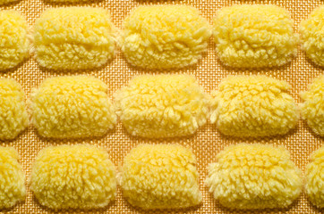 Close up yellow fabric textile material