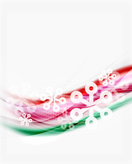Snowflakes on wave line, Christmas and New Year background