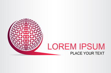 Logo of a stylized sphere with abstract shapes