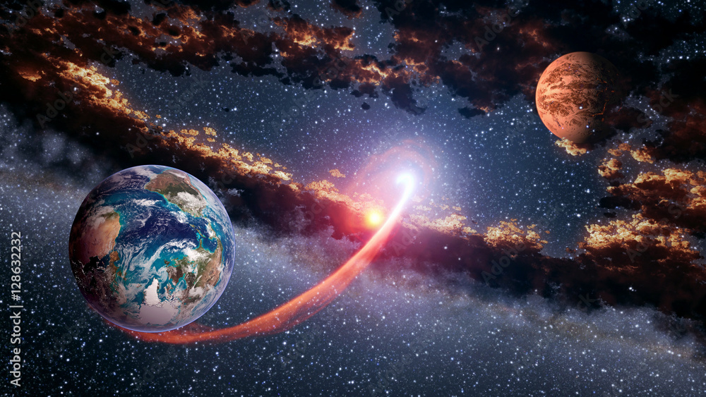 Canvas Prints outer space planet earth mars launch astrology solar system galaxy universe. elements of this image 