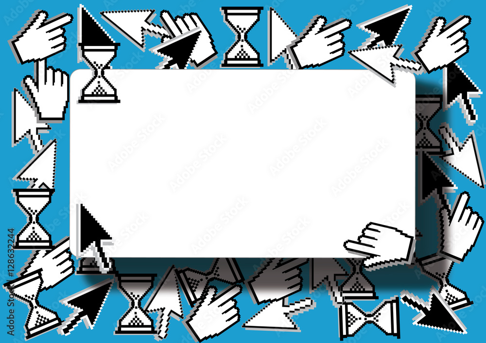 Aufkleber banner with computer cursor combination ,background