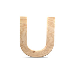 3D decorative wooden Alphabet, capital letter U