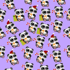 cute christmas pandas