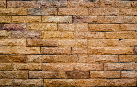 Sandstone block wall