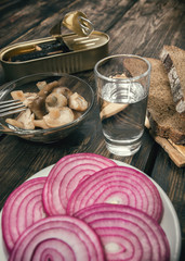 Simple, tasty snack and alcohol