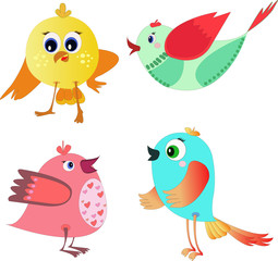 birds cartoon drawing fly 