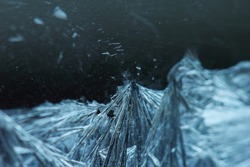 ice texture, macro, blue broken cold the background.Abstract Like mountain