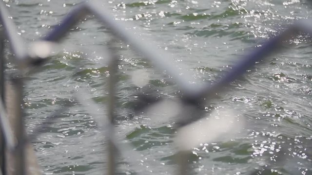 Sea waves in the wind slow motion