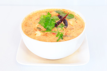 Thai cuisine hot spicy and sour milk soup