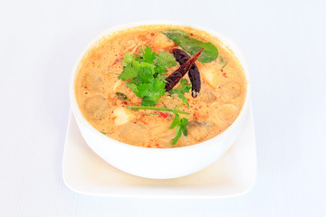 Thai cuisine hot spicy and sour milk soup