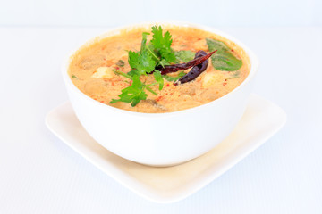 Thai cuisine hot spicy and sour milk soup