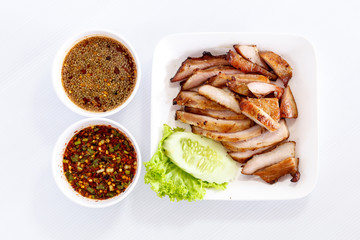 Sliced grilled pork