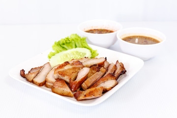 Sliced grilled pork