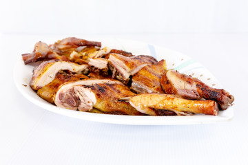 Grilled chicken on dish