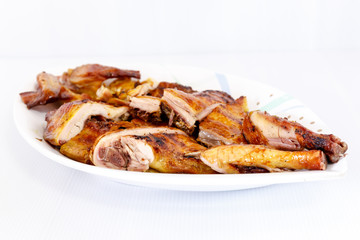 Grilled chicken on dish