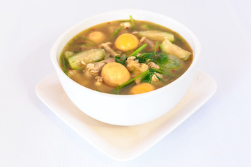 thai cuisine hot spicy chicken  soup