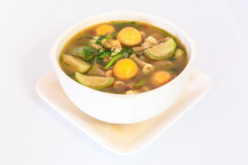 thai cuisine hot spicy chicken  soup