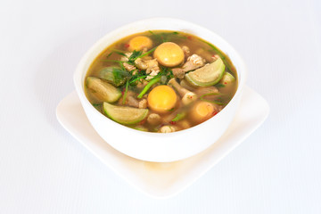 thai cuisine hot spicy chicken  soup