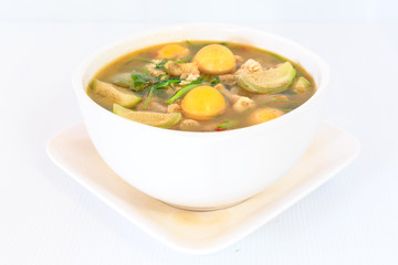 thai cuisine hot spicy chicken  soup