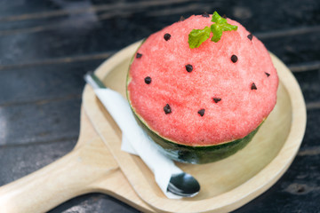 watermelon bingsu dessert