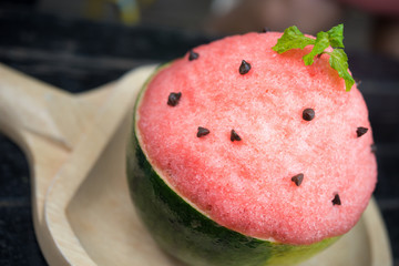 watermelon bingsu dessert