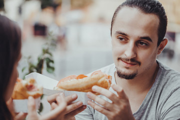 A Couple Eating