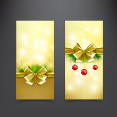 Christmas card template for invitation and gift voucher with gol © Kaikoro