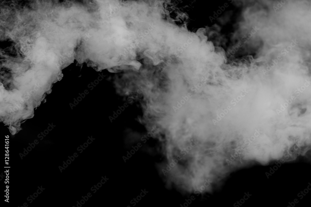 Poster smoke isolated on black background..