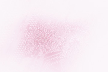 Closeup of computer micro circuit board