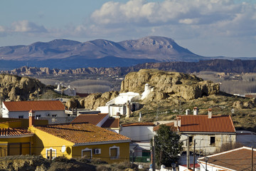Fototapeta na wymiar View of Guadix and Sierra de Baza