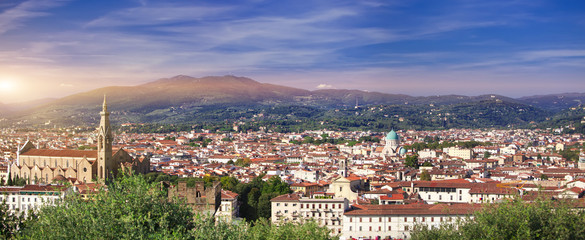 Fototapeta na wymiar Italy. Florence. View of the city on top. Panorama