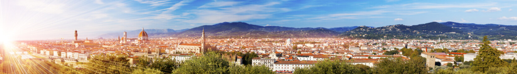Fototapeta premium Italy. Florence. View of the city on top. Panorama
