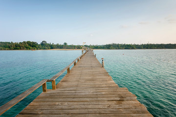 Wooden bridge for entry the wonderful island