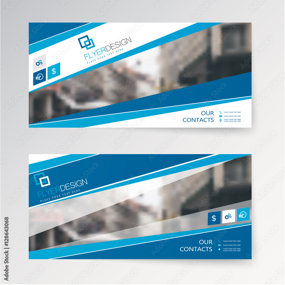 Poster set horizontal abstract flyer template with stripes pattern