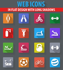 Sport equipment icons set