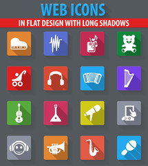 Children's toys icons set