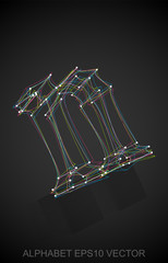 Vector illustration of a Multicolor sketched 0. Hand drawn 3D 0.