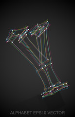 Obraz premium Vector illustration of a Multicolor sketched Y. Hand drawn 3D Y.
