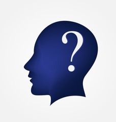 Brain head question mark logo