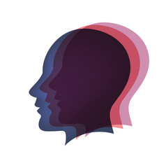 Brain heads logo vector