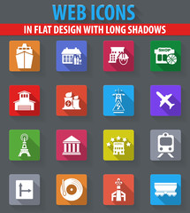 Infrastucture of the city icons set