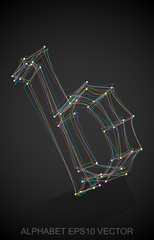 Obraz premium Vector illustration of a Multicolor sketched B. Hand drawn 3D B.