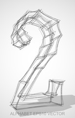 Vector illustration of a Ink sketched 0. Hand drawn 3D 0.