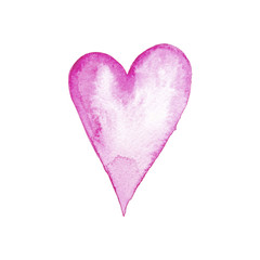 Valentines Day Watercolor Hand-painted Illustration Isolated Love Heart Pink Cute Holiday Illustration
