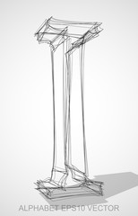 Vector illustration of a Ink sketched I. Hand drawn 3D I.