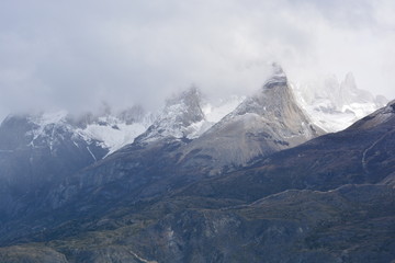 Fototapeta na wymiar Landscape of mountains and valley in Patagonia Chile