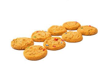 cookies with colored chocolate drops
