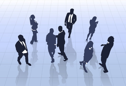 Business People Black Silhouette Team Businesspeople Group Human Resources Vector Illustration