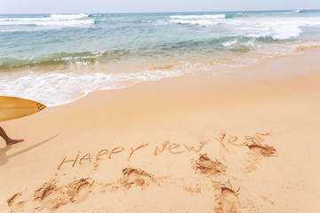 Happy New Year on the beach