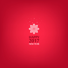 Happy New Year, Snowflakes. Minimalist style. 2017.